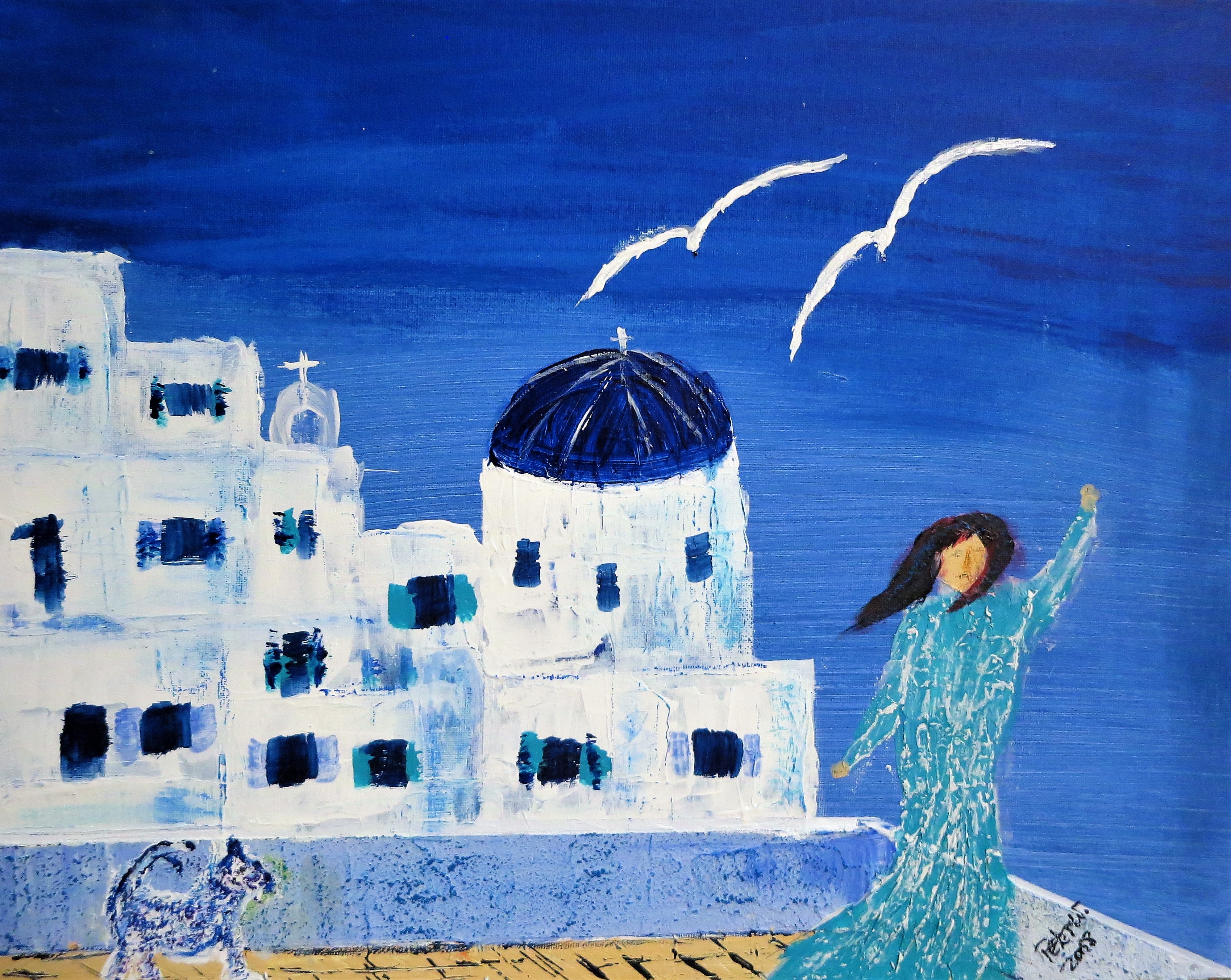Blau in Balu 2018 Acryl auf Malkarton 50 x 40 cm