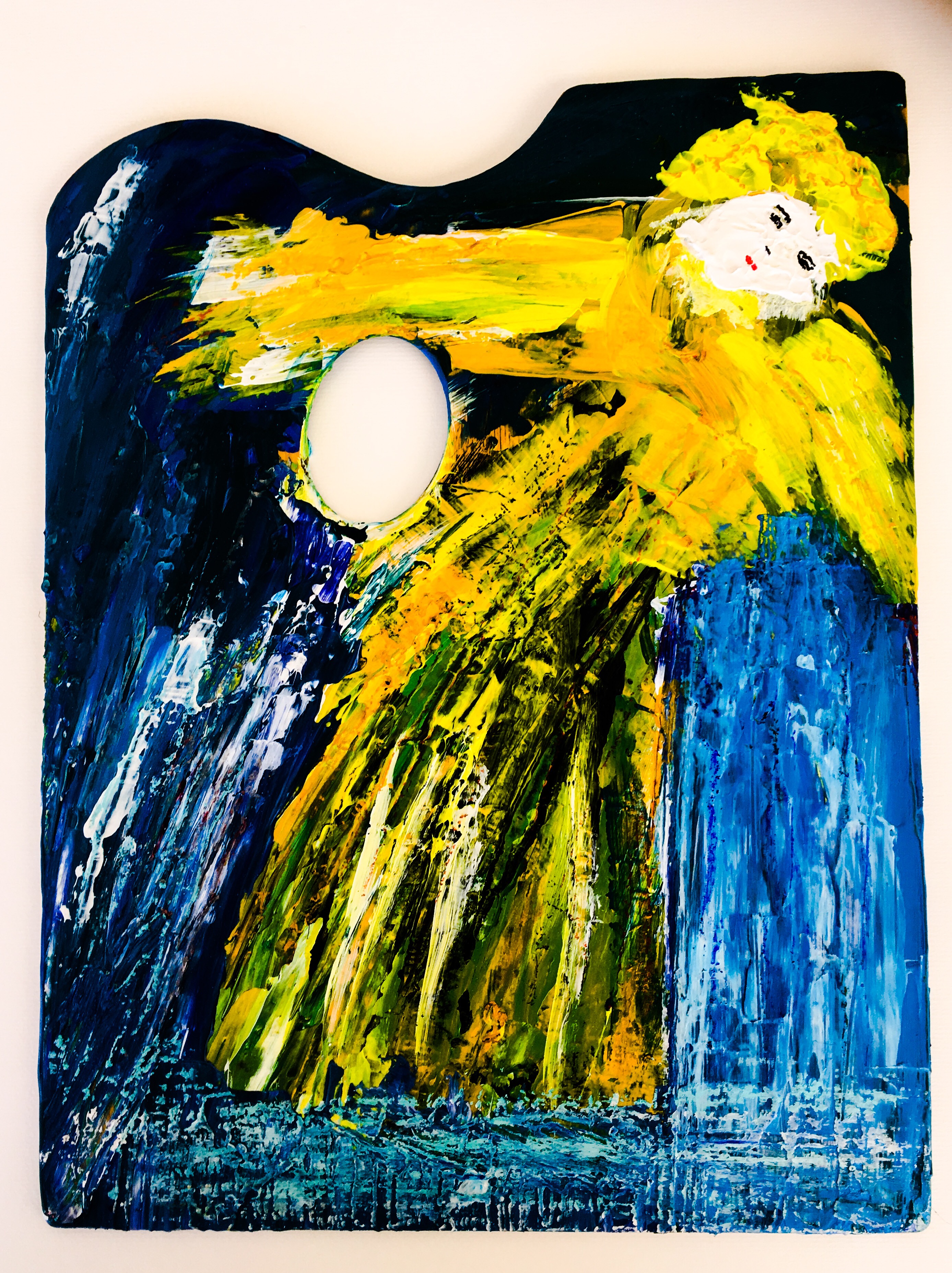 Carnevale, Acryl auf Holzpalette