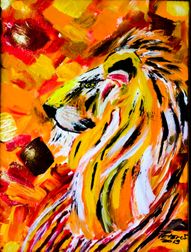 Der König der Löwen Achryl auf Leinwand 30 x 40 cm