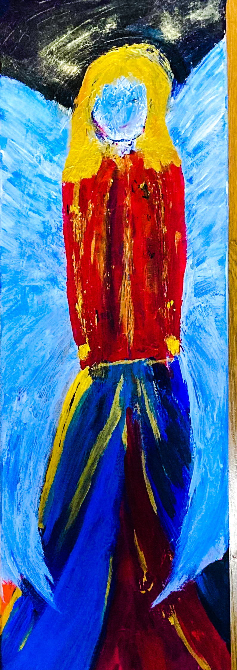 Der goldene Engel, Acryl auf Leinwand 20x60cm