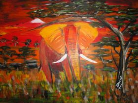 Elefant in der Savanne 2015