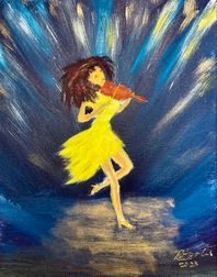 Tanzende Geige. Acryl auf Leinwand 40 x 50 cm