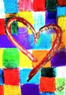 Herz mit Farbe Ölkreide auf Malkarton 40 x 30 cm