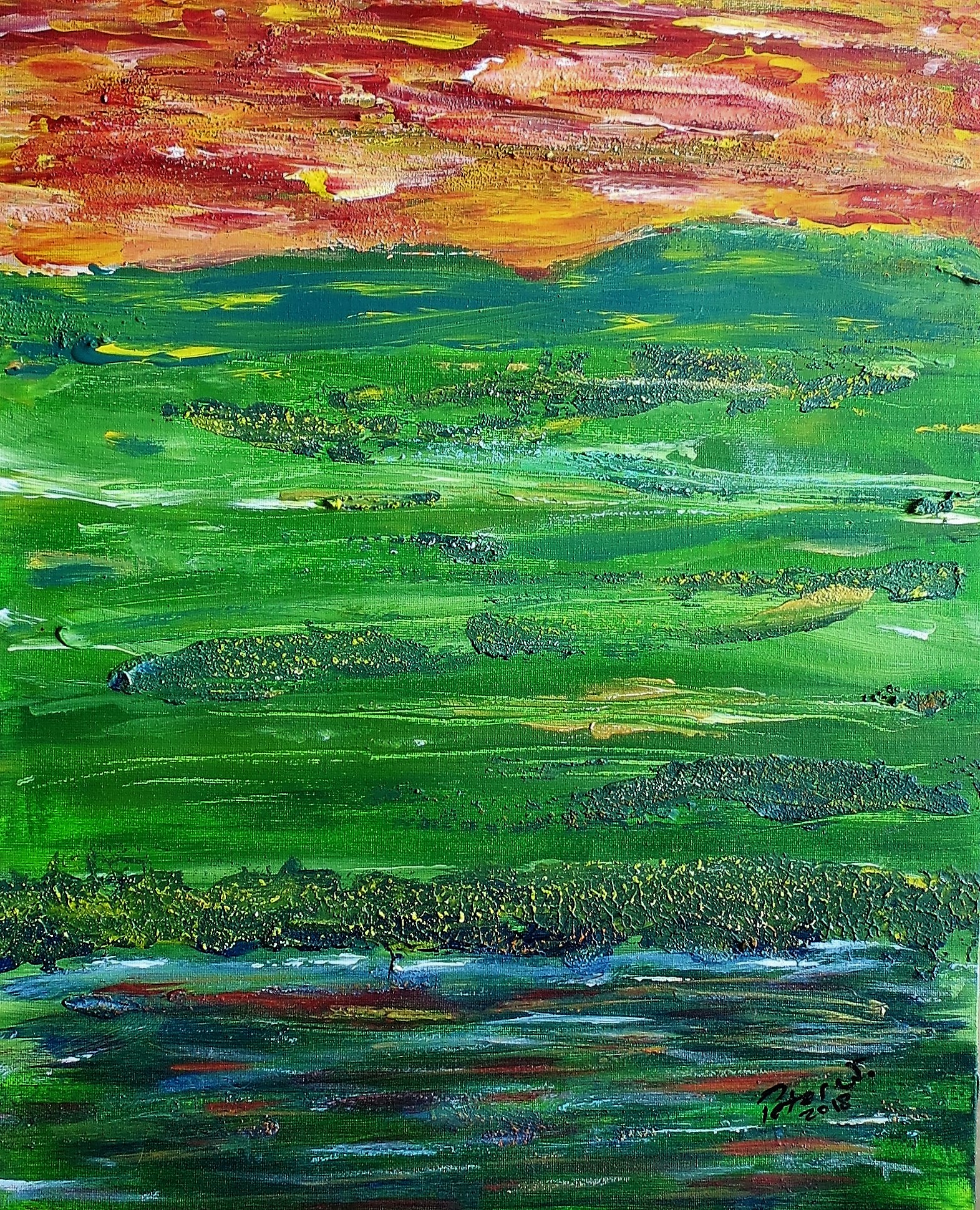 Irgendwo abstrakt. Mixed Media auf Malkarton 40 x 50 cm