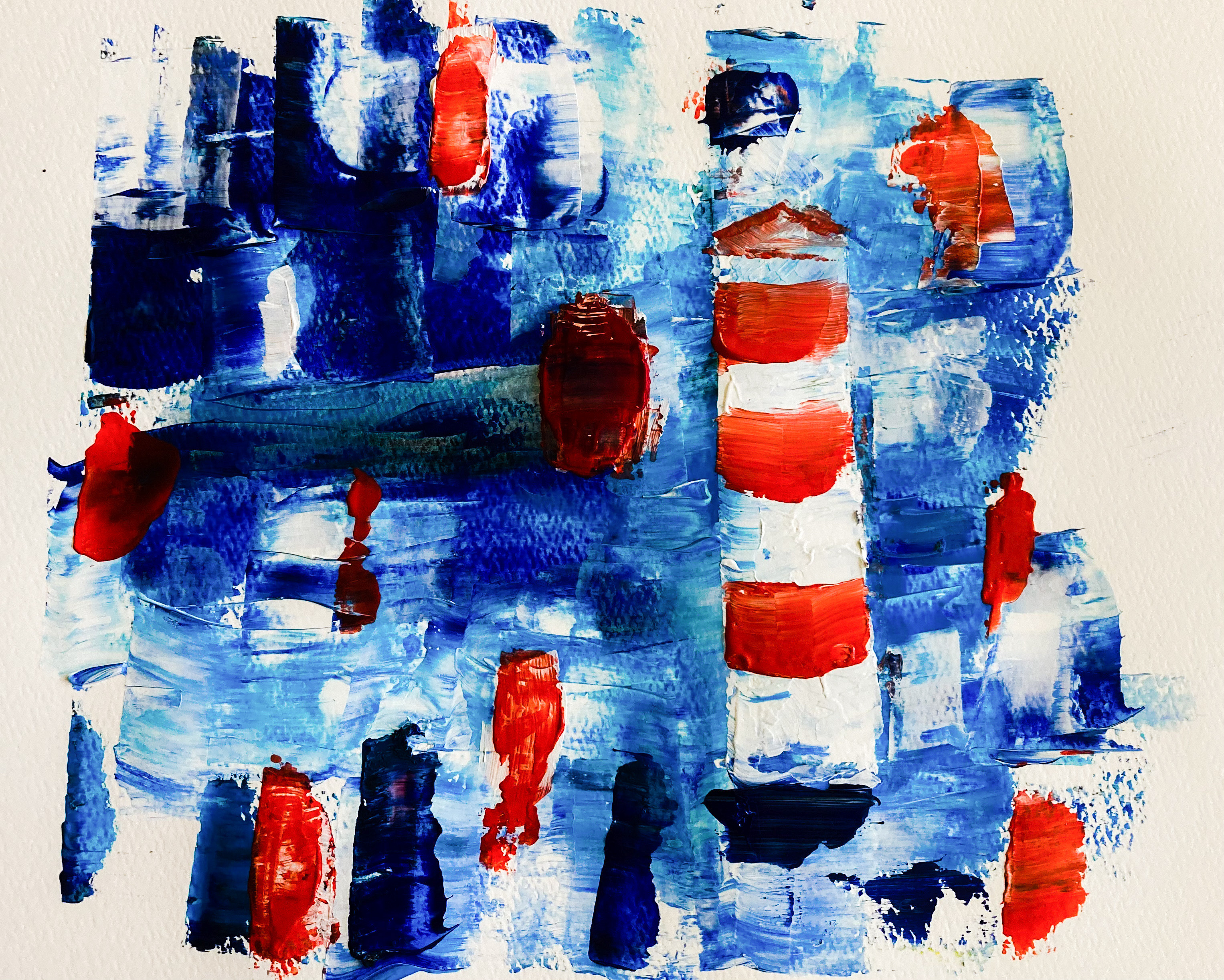 Leuchturm abstrakt Acryl auf Papier