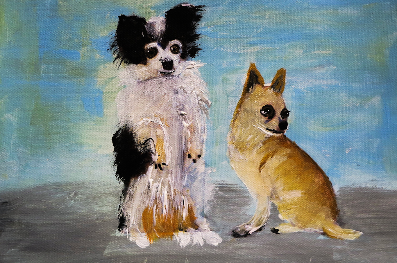 Onya und Bionda, Acryl auf Leinwand 30 x 20 cm (Verkauft)