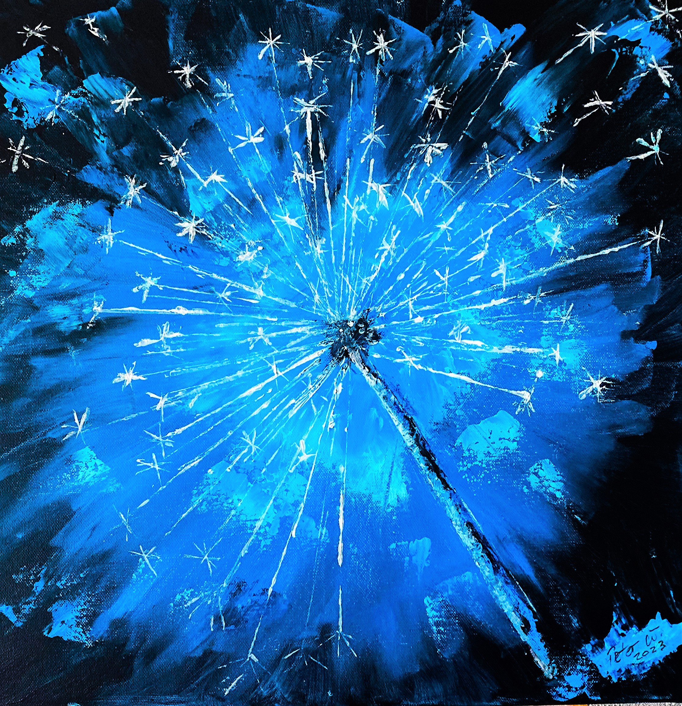 Pusteblume 3 Acryl auf Leinwand 50 x 50  cm