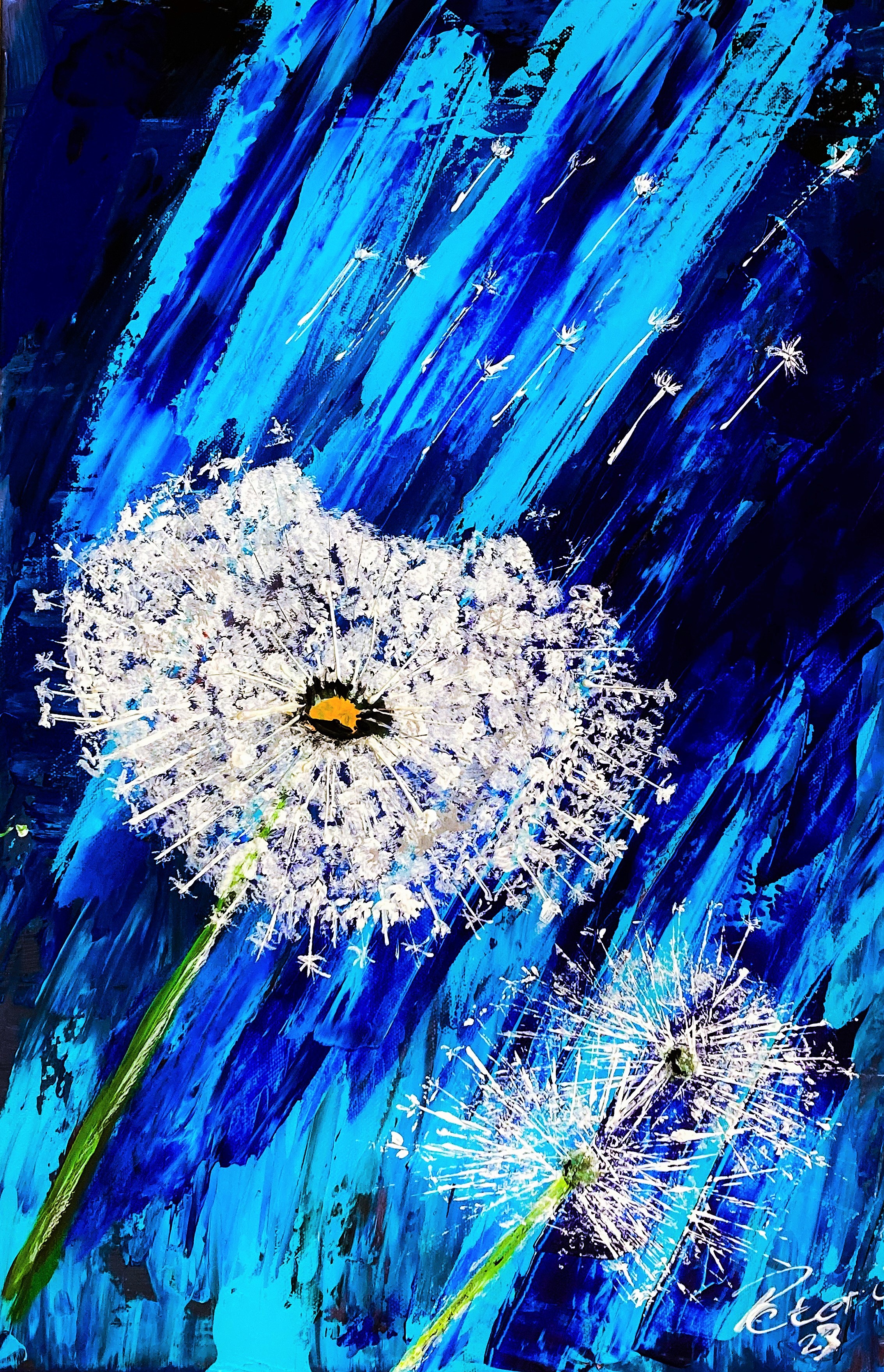 Pusteblumen 2  Acryl auf Leinwand 40 x 60 cm