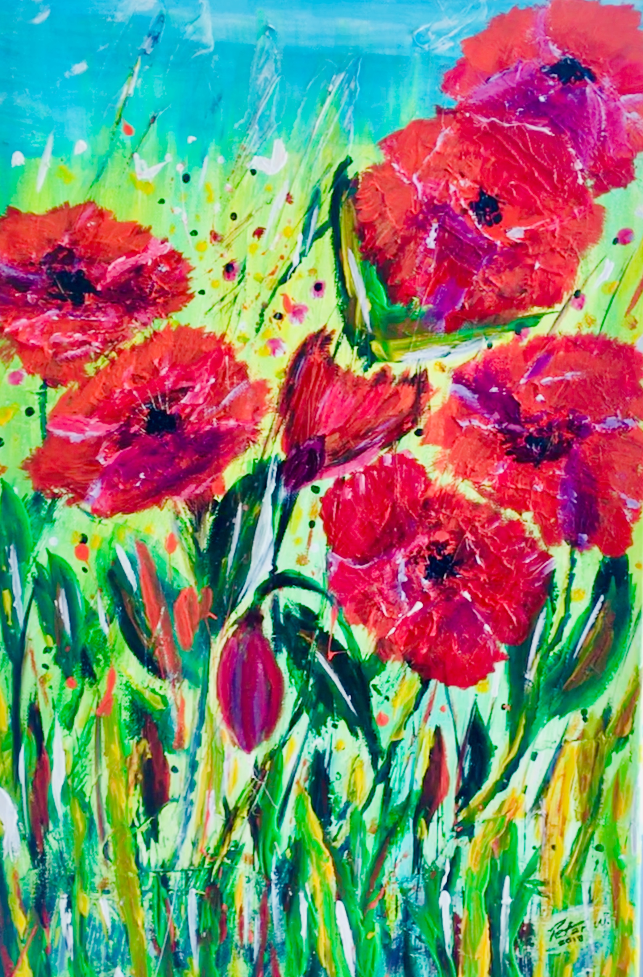 Sommerwiese, Acryl auf Leinwand 40 x 60 cm