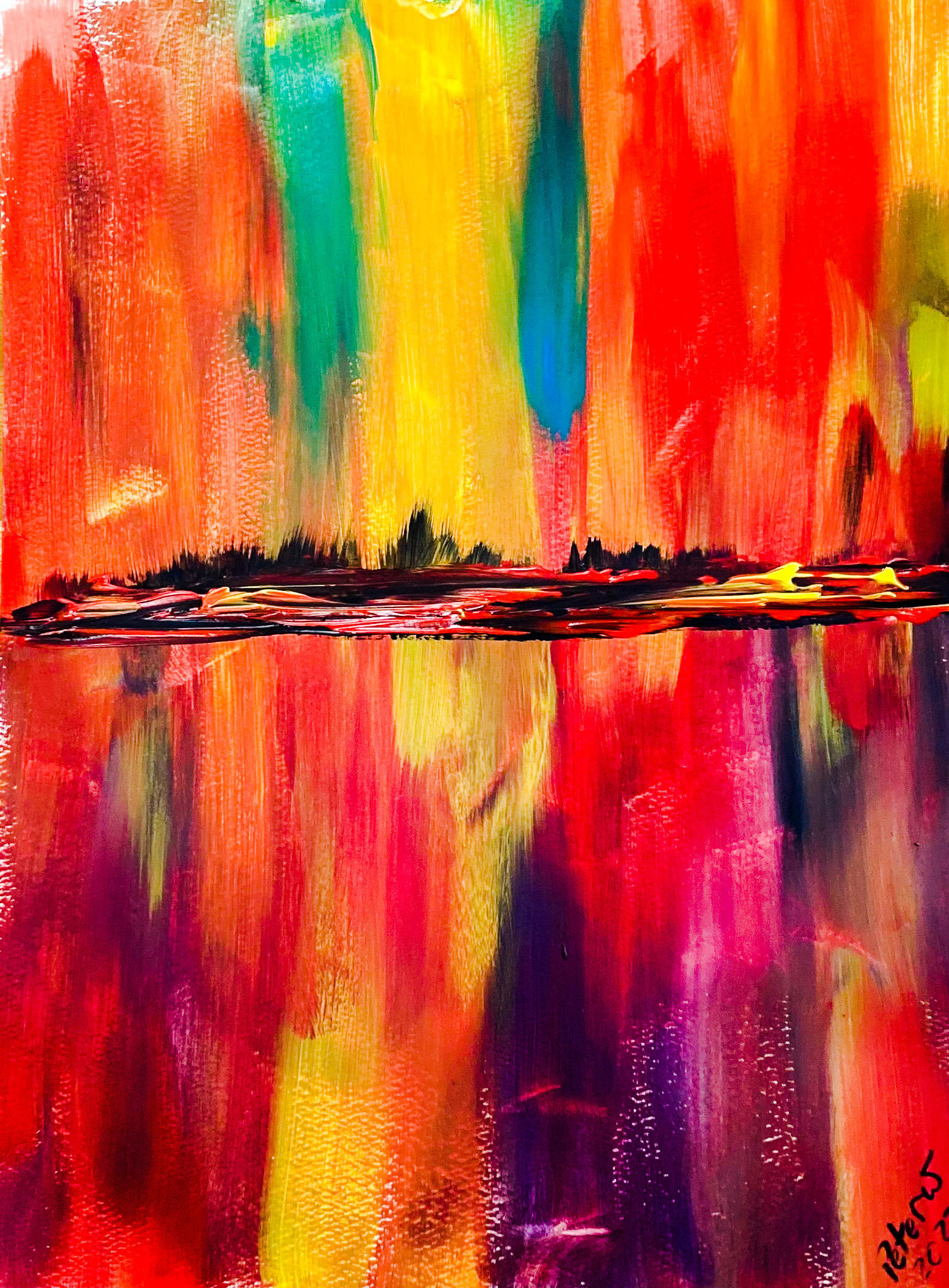 Spiegelungen Acryl auf Papier