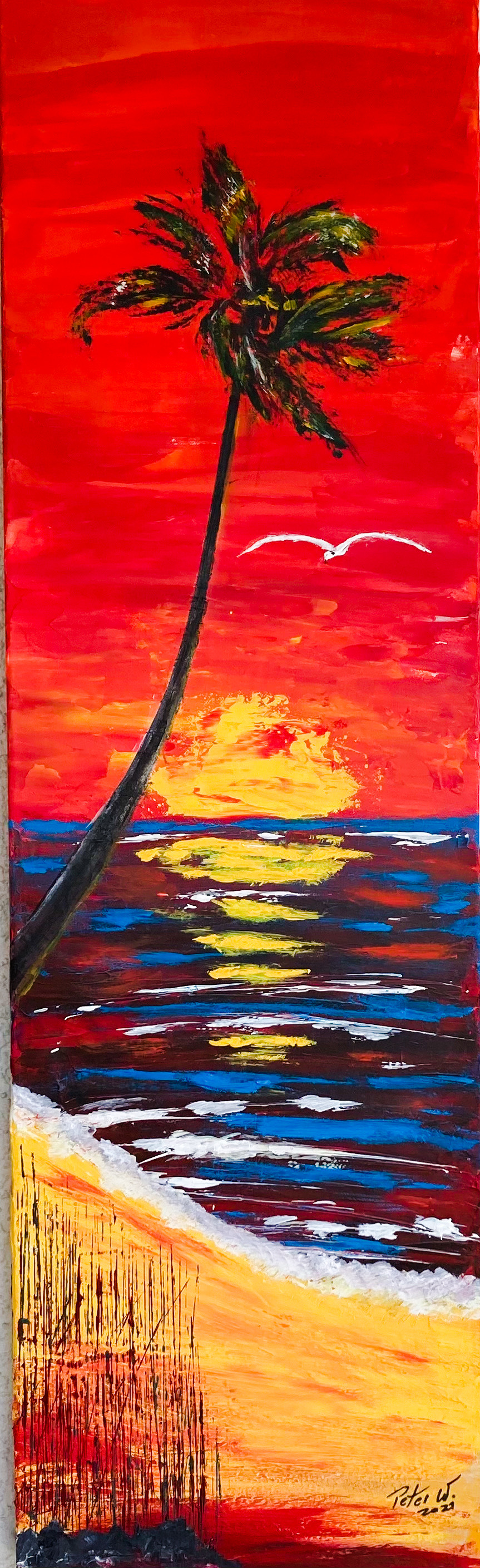 Sunnset 2021 Acryl auf Leinwand 30 x 100 cm (verkauft)