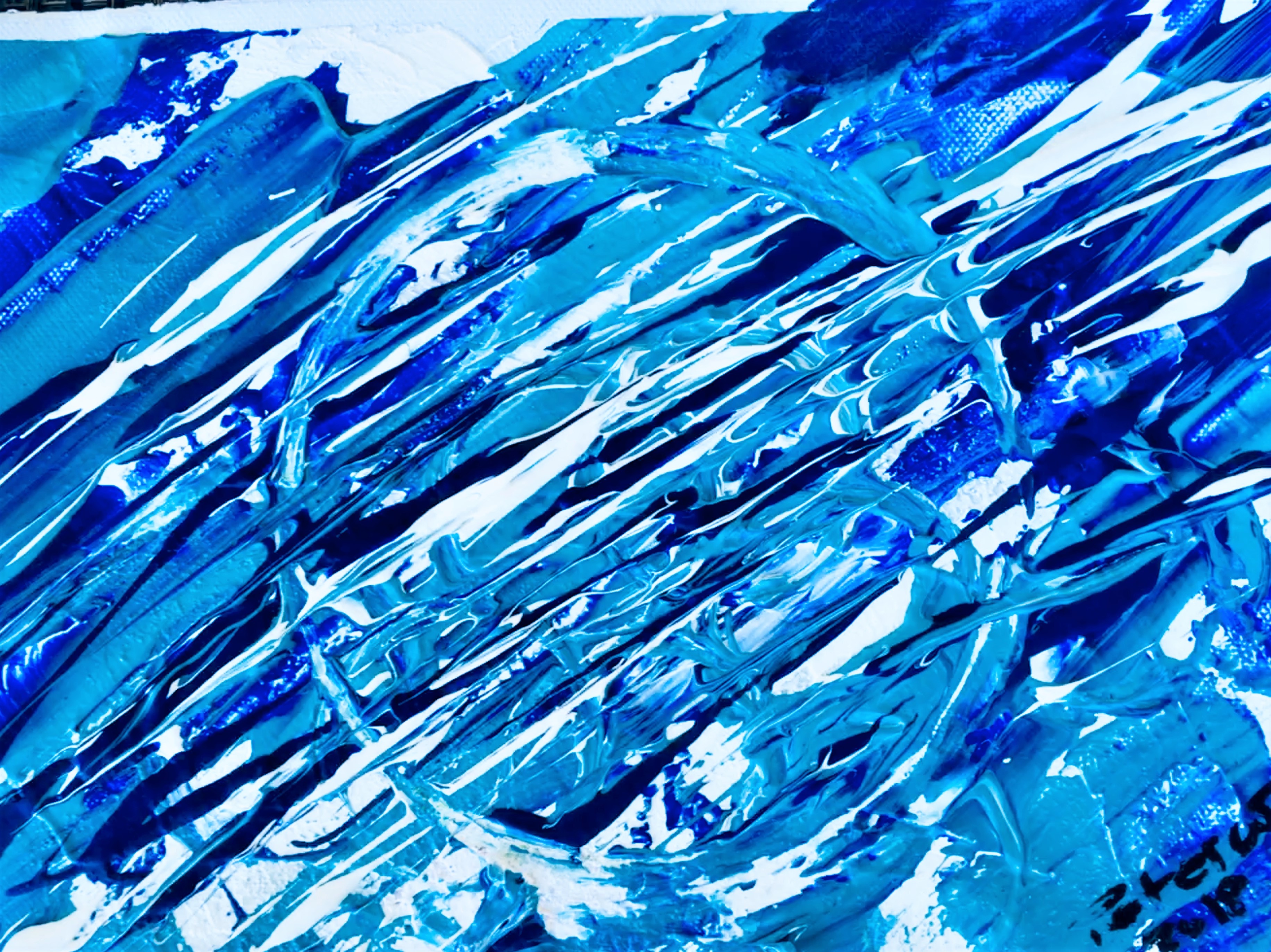 Wasser, acqua ,eau, Water. Acryl auf Leinwand 25x30 cm