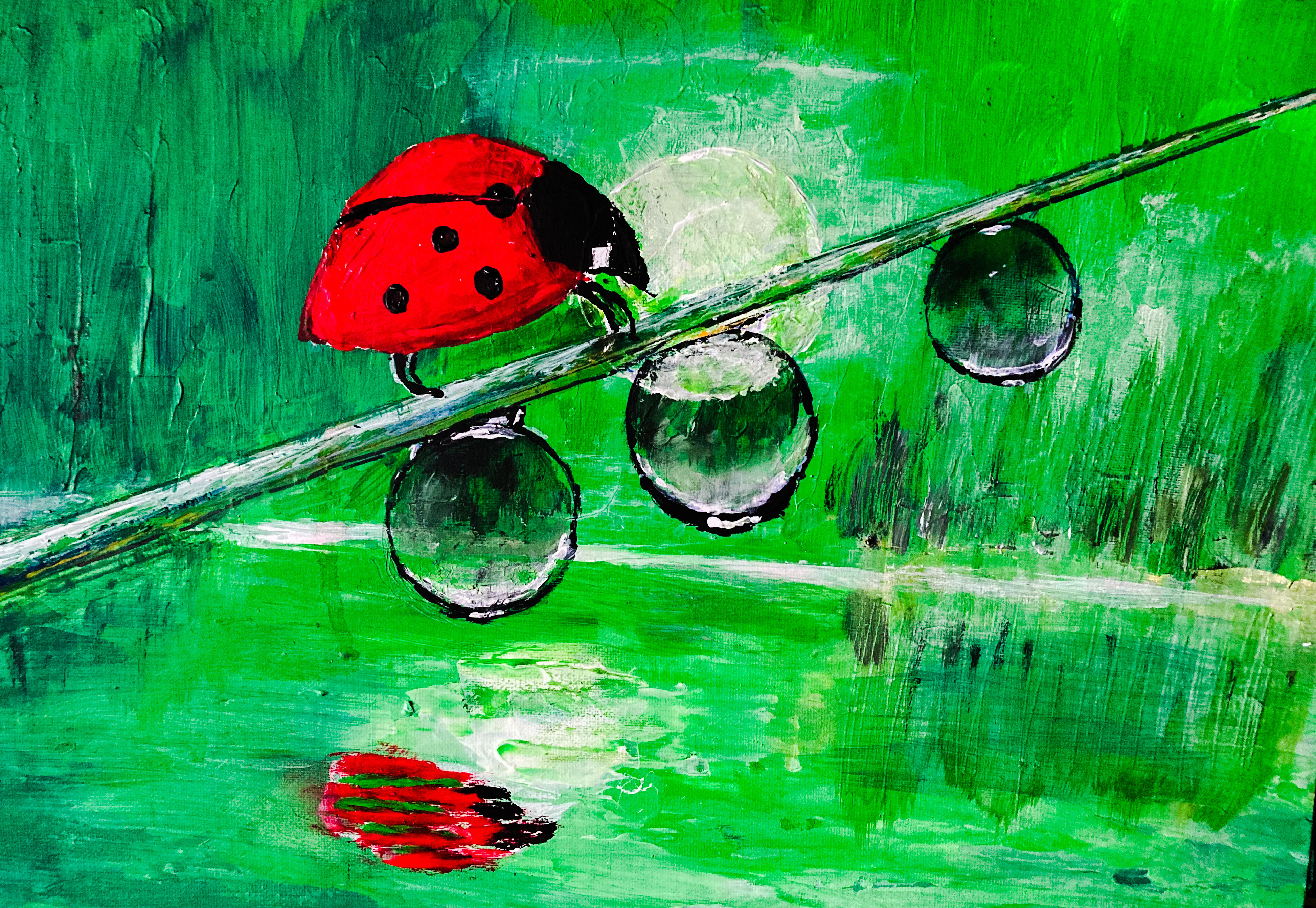 Wassertropfen Acryl auf Malkarton 30x40cm