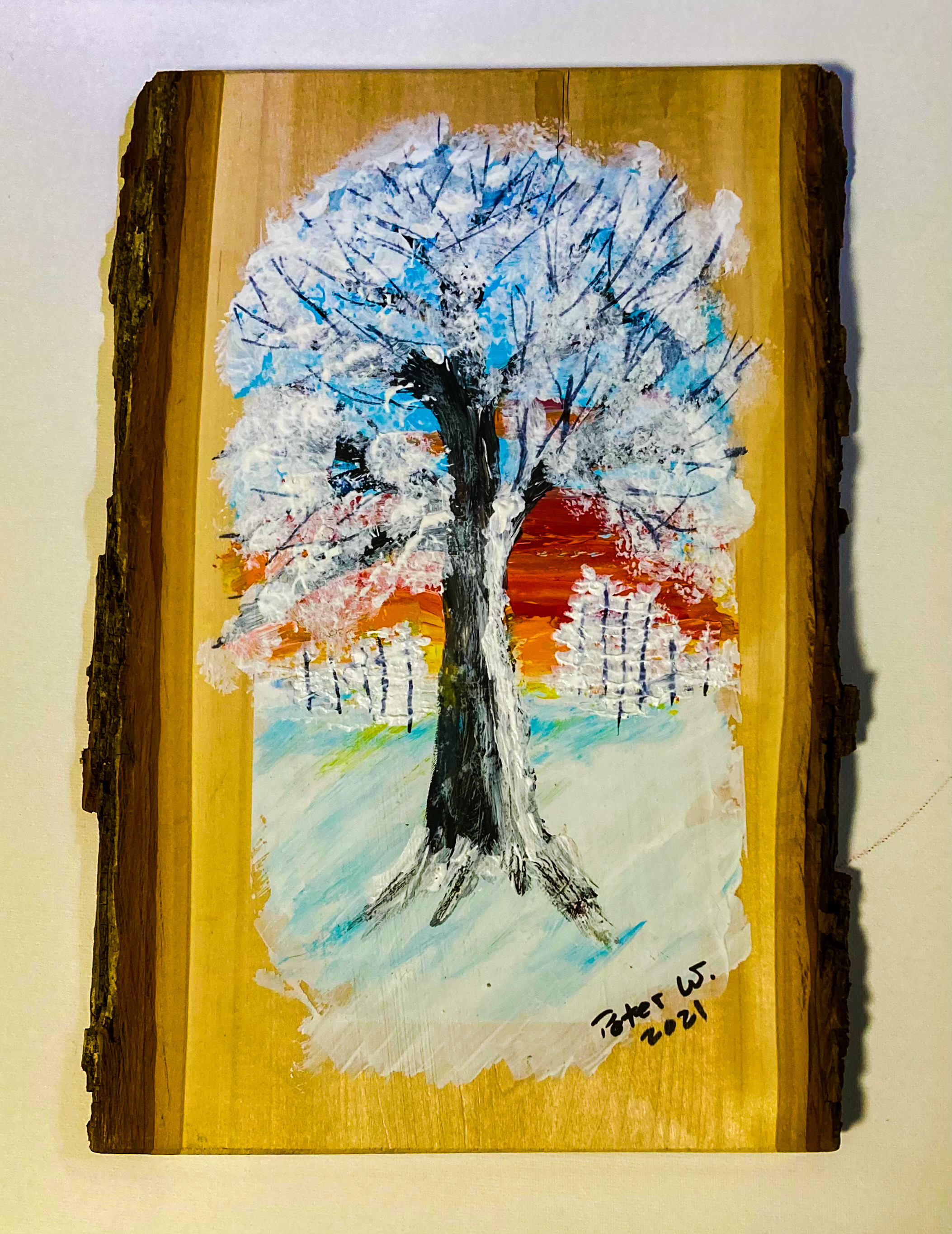 Winter Acryl auf Holz 32 x 22 cm
