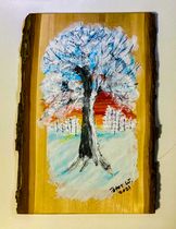 Winter Acryl auf Holz 32 x 22 cm