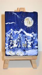 Winter-wunderland Minibild 6 x 8 cm Acryl auf Leinwand